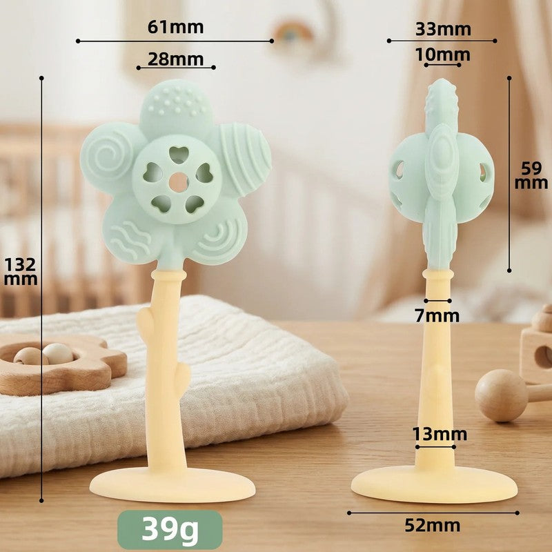 Baby Teether Rattle with Floral - Sensory Bumps
