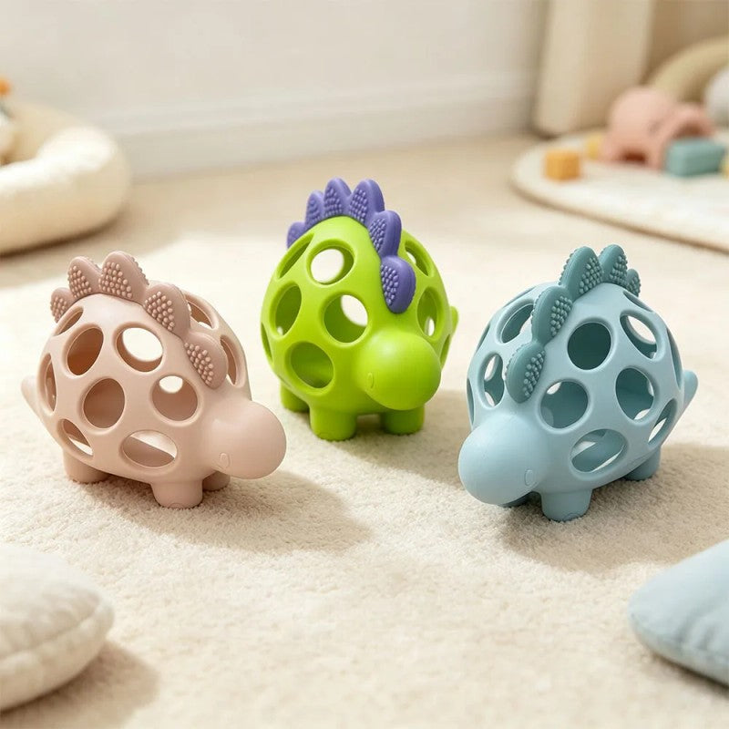 Baby Teething Toy and Sensory Rattle - Dinosaur Shape