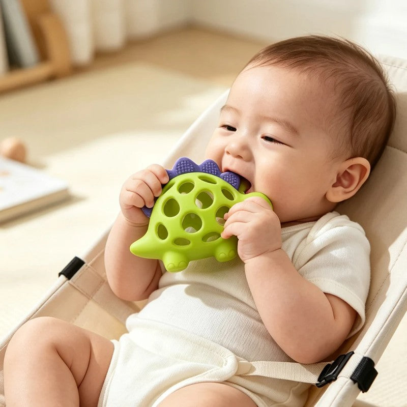 Baby Teething Toy and Sensory Rattle - Dinosaur Shape