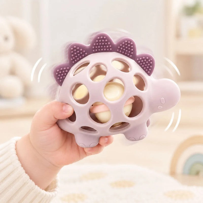 Baby Teething Toy and Sensory Rattle - Dinosaur Shape