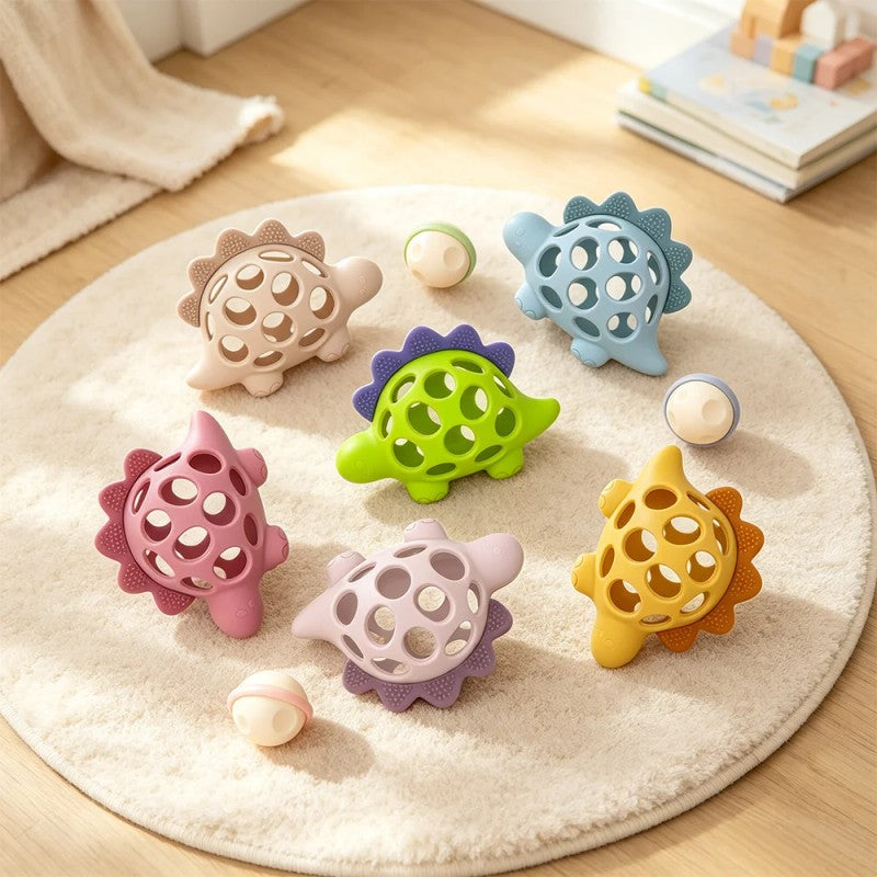Baby Teething Toy and Sensory Rattle - Dinosaur Shape