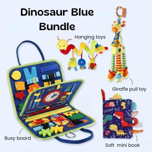 Baby & Toddler Sensory Toy Bundle - Montessori Busy Board & Activity Set