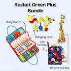 Baby & Toddler Sensory Toy Bundle - Montessori Busy Board & Activity Set