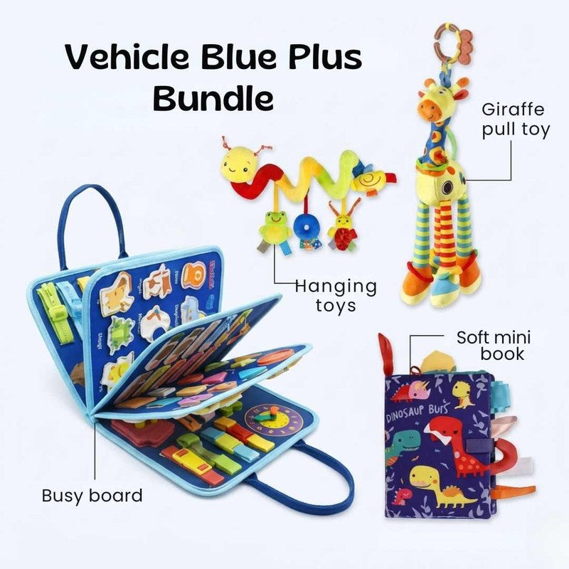 Baby & Toddler Sensory Toy Bundle - Montessori Busy Board & Activity Set