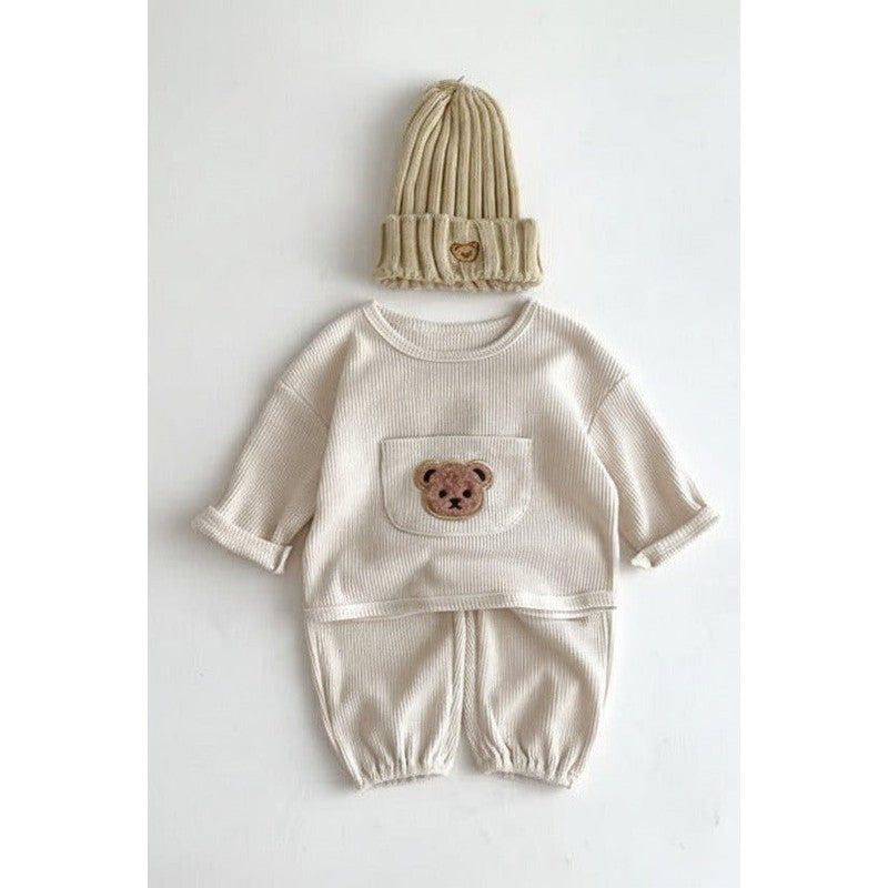 Baby Tracksuit Set - Round Neck Long Sleeve Top and Elastic Waist Trousers