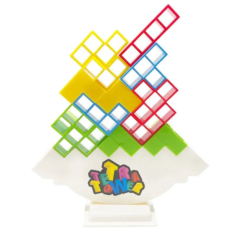 Balance Stacking Game - Tetromino Blocks with Rocking Base