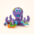 Bath Toy - Floating Octopus Figure with Ring Toss Rings