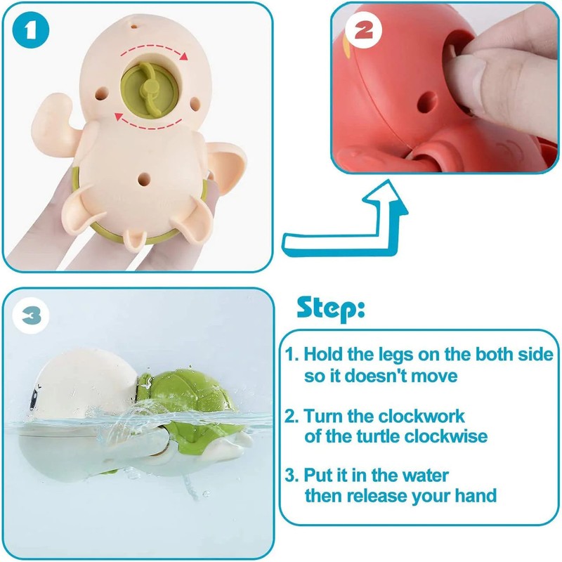 Bath Toys - Wind-Up Floating Turtle Set
