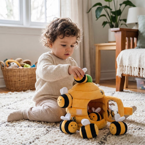 Bee Sorting Sensory Toy Set - Beehive with Interactive Bee Pieces