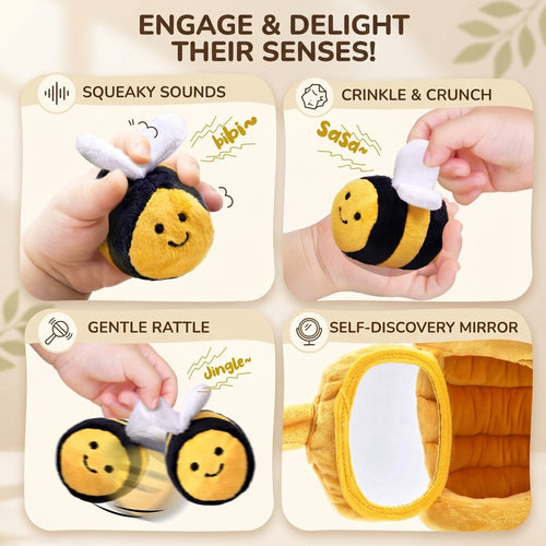 Bee Sorting Sensory Toy Set - Beehive with Interactive Bee Pieces
