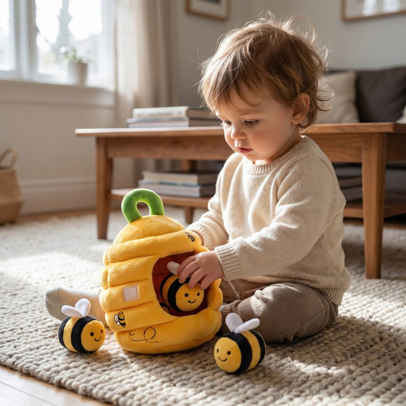 Bee Sorting Sensory Toy Set - Beehive with Interactive Bee Pieces
