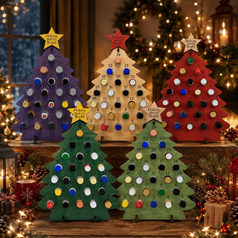 Bottle Advent Calendar - Christmas Tree Shape with Star Topper