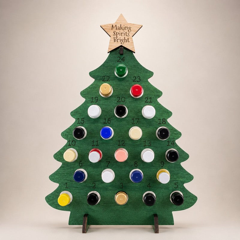 Bottle Advent Calendar - Christmas Tree Shape with Star Topper
