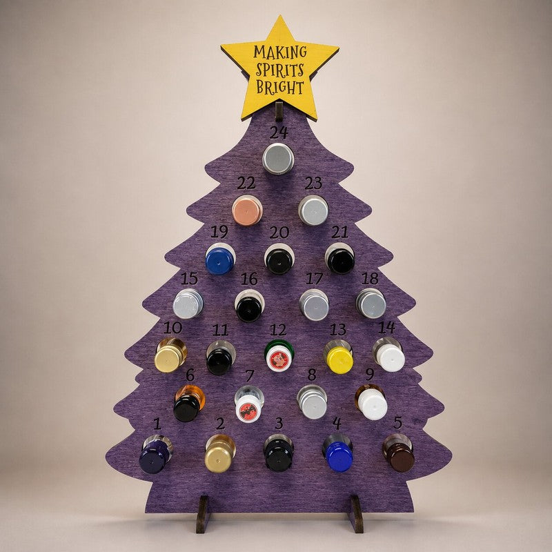 Bottle Advent Calendar - Christmas Tree Shape with Star Topper
