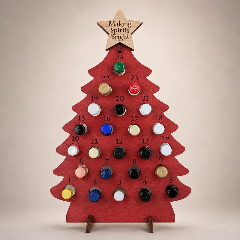 Bottle Advent Calendar - Christmas Tree Shape with Star Topper