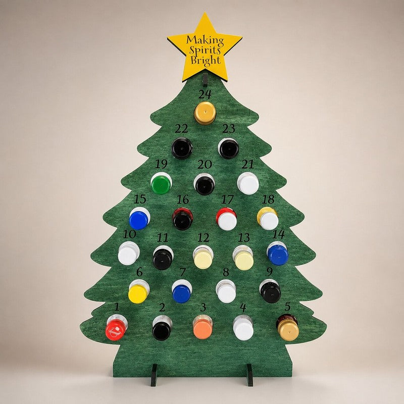 Bottle Advent Calendar - Christmas Tree Shape with Star Topper