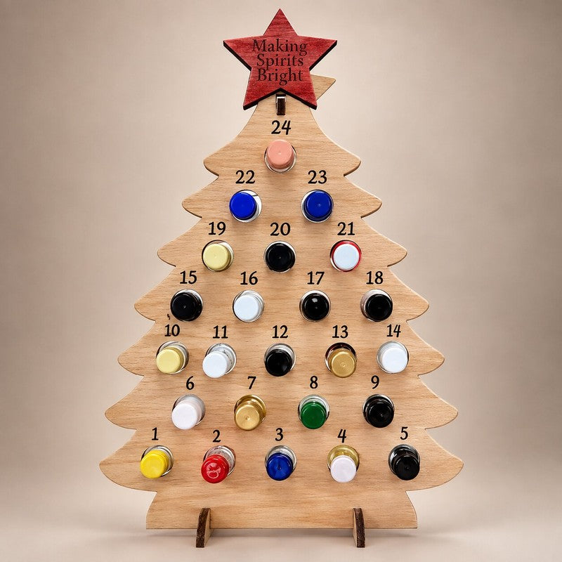 Bottle Advent Calendar - Christmas Tree Shape with Star Topper