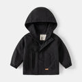 Boys' Hooded Jacket - Solid Color with Front Zipper