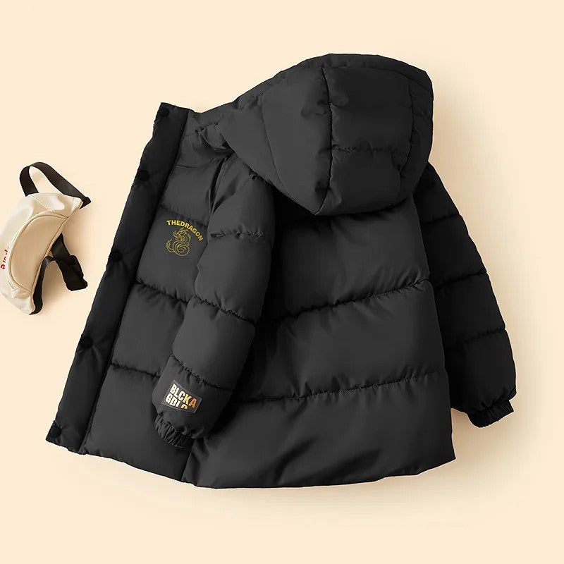 Boys' Hooded Padded Jacket - Black