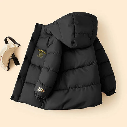 Boys' Hooded Padded Jacket - Black