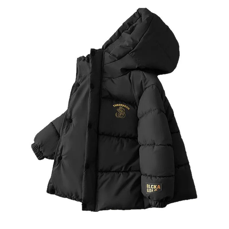 Boys' Hooded Padded Jacket - Black