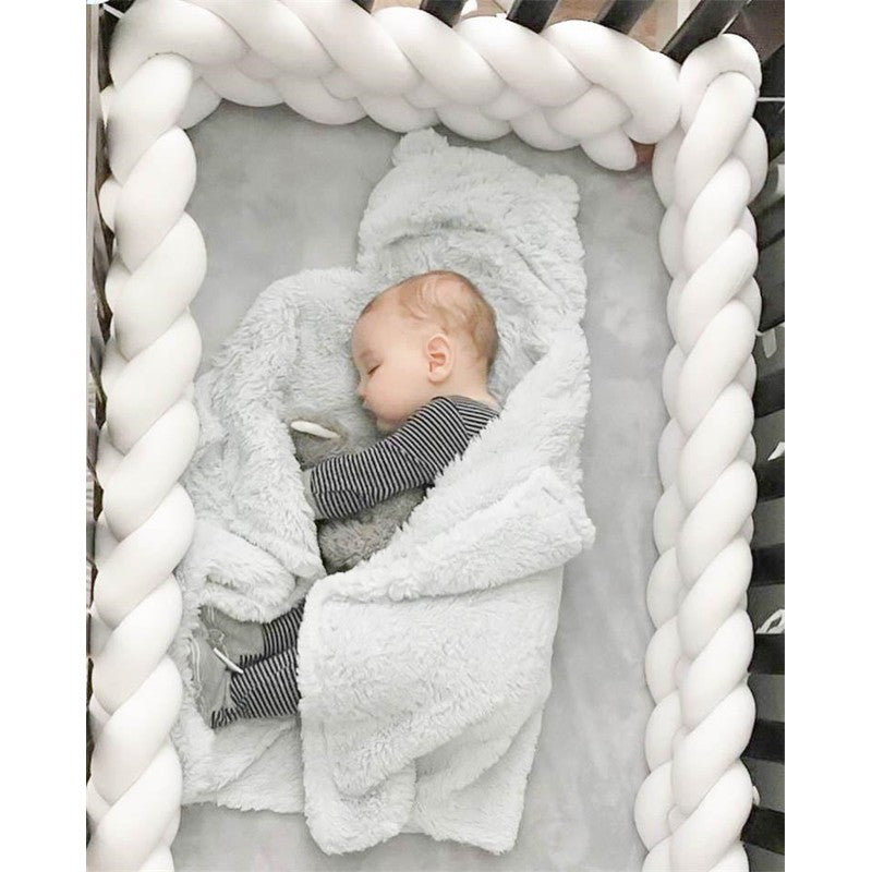 Braided Crib Bumper - Handwoven Padded Rail Liner