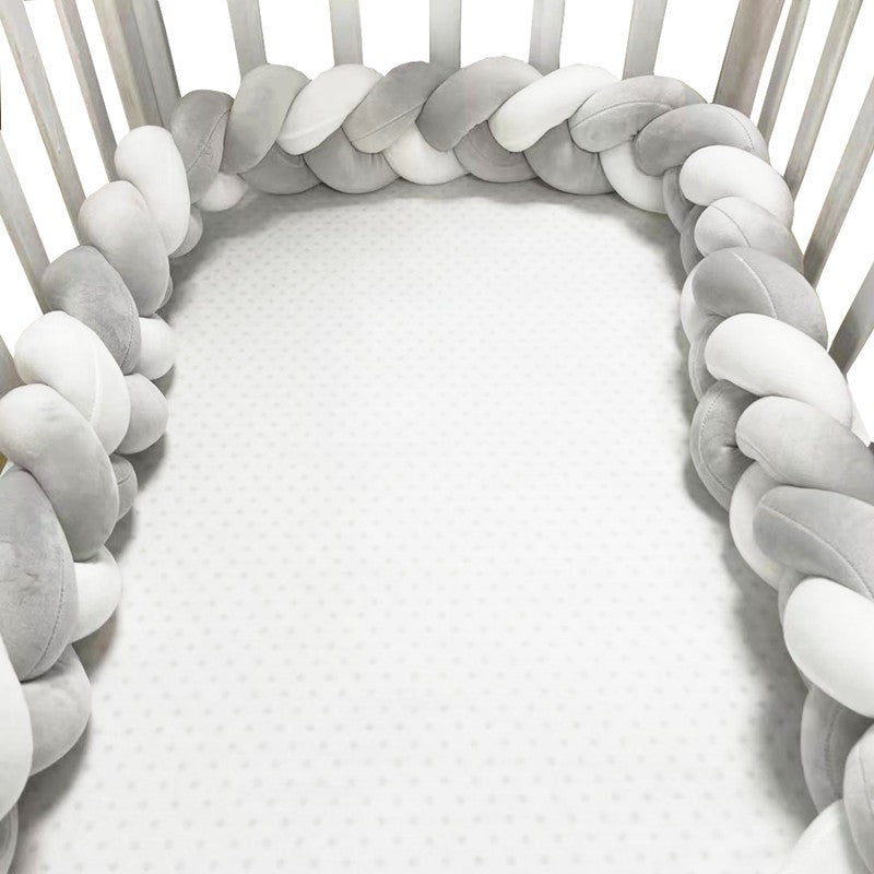 Braided Crib Bumper - Handwoven Padded Rail Liner