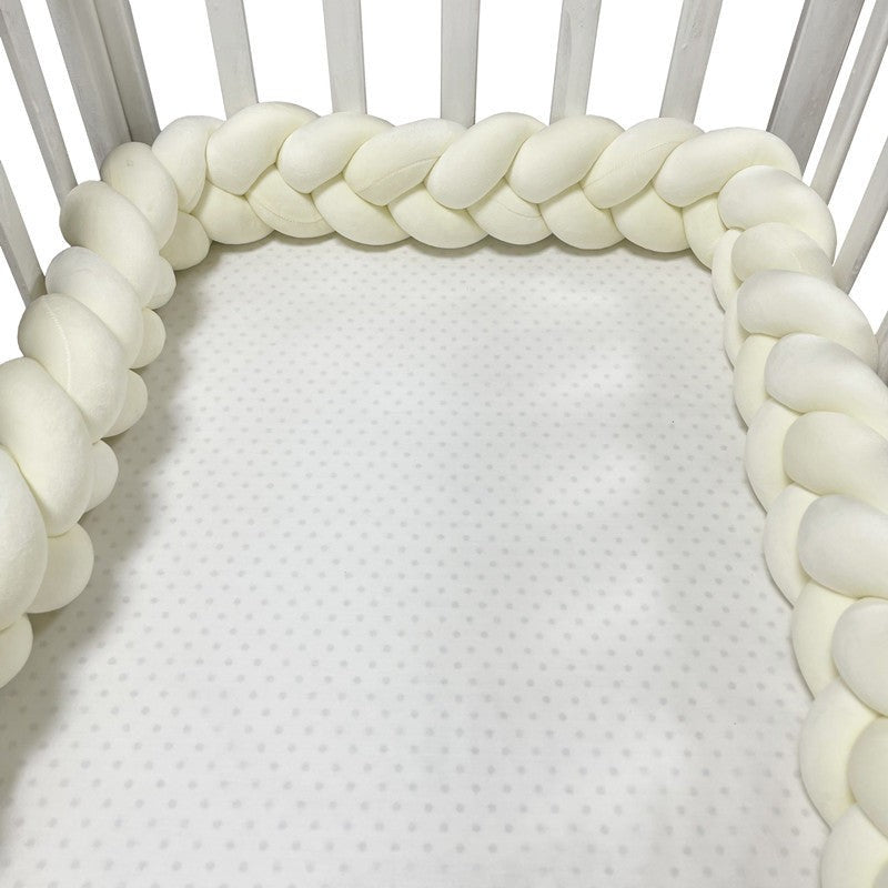 Braided Crib Bumper - Handwoven Padded Rail Liner
