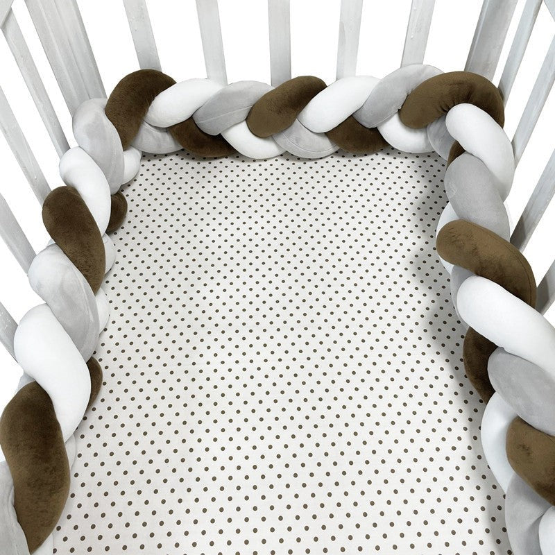 Braided Crib Bumper - Handwoven Padded Rail Liner