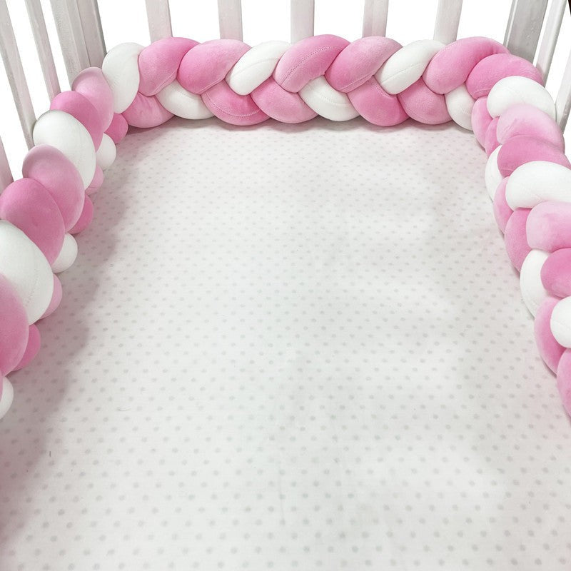 Braided Crib Bumper - Handwoven Padded Rail Liner
