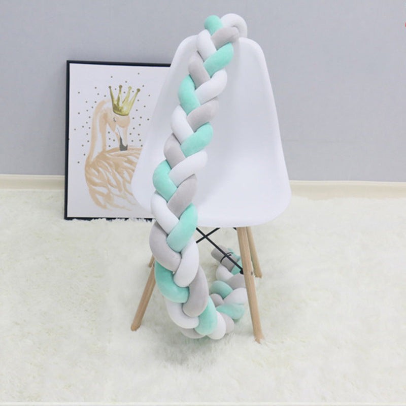 Braided Crib Bumper - Handwoven Padded Rail Liner