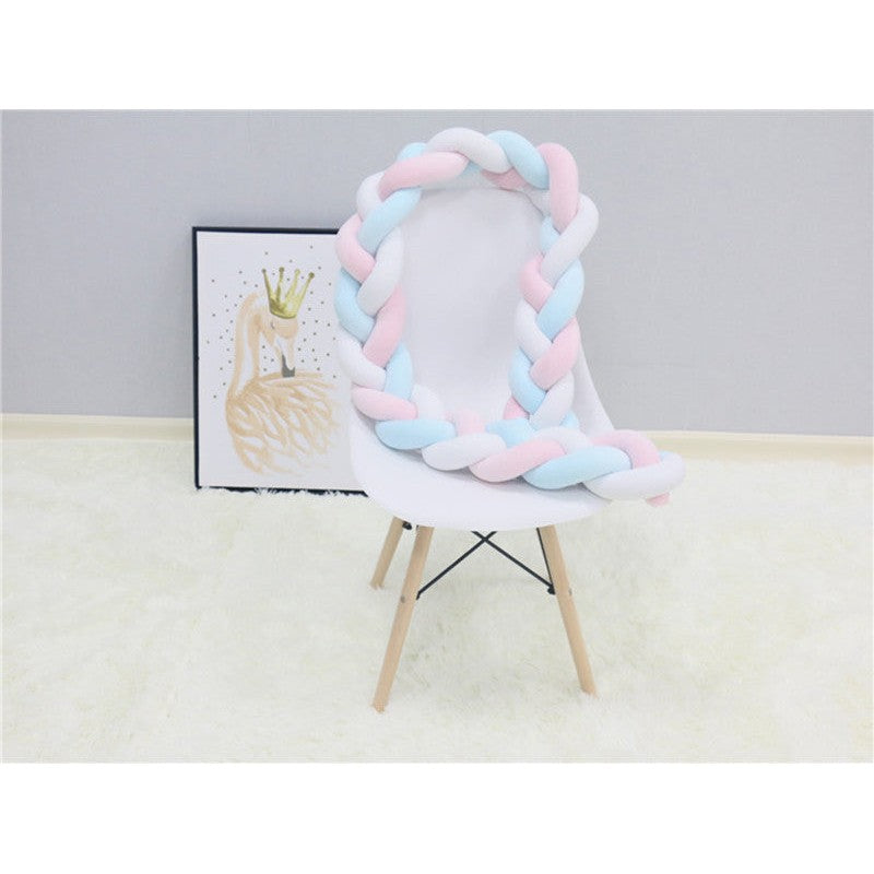 Braided Crib Bumper - Handwoven Padded Rail Liner