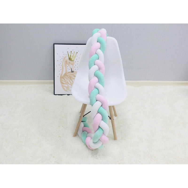 Braided Crib Bumper - Handwoven Padded Rail Liner