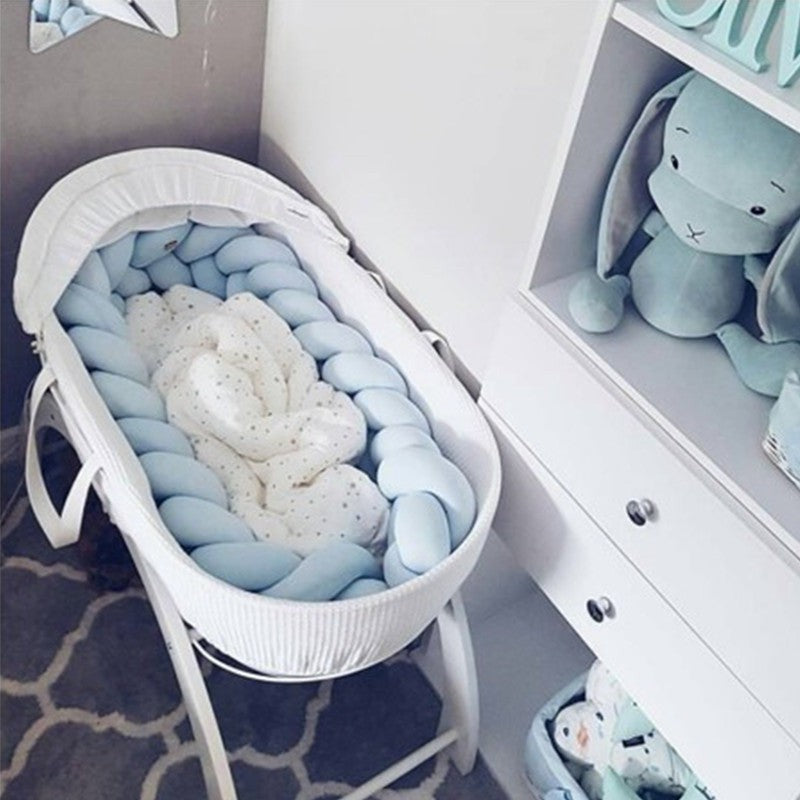Braided Crib Bumper - Handwoven Padded Rail Liner