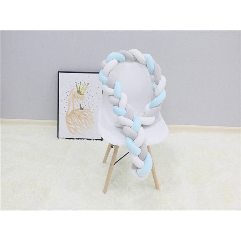 Braided Crib Bumper - Handwoven Padded Rail Liner