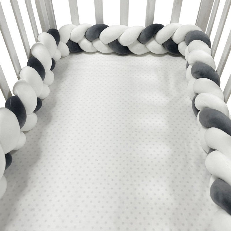 Braided Crib Bumper - Handwoven Padded Rail Liner
