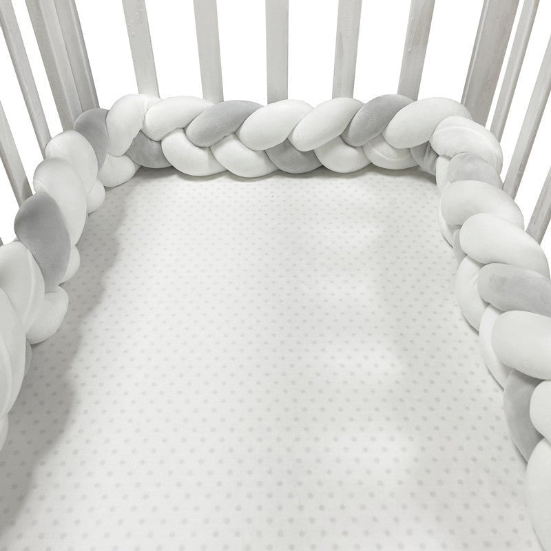Braided Crib Bumper - Handwoven Padded Rail Liner