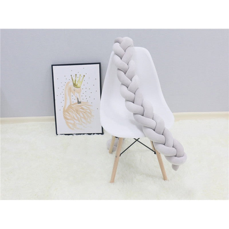 Braided Crib Bumper - Handwoven Padded Rail Liner