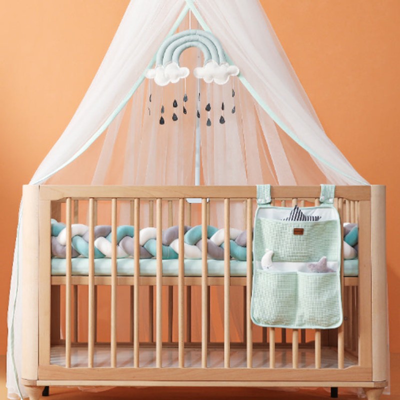 Braided Crib Bumper - Handwoven Padded Rail Liner