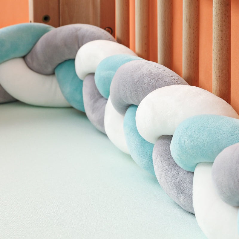 Braided Crib Bumper - Handwoven Padded Rail Liner
