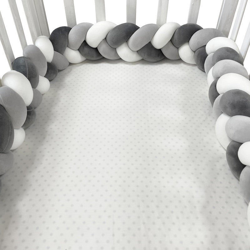 Braided Crib Bumper - Handwoven Padded Rail Liner