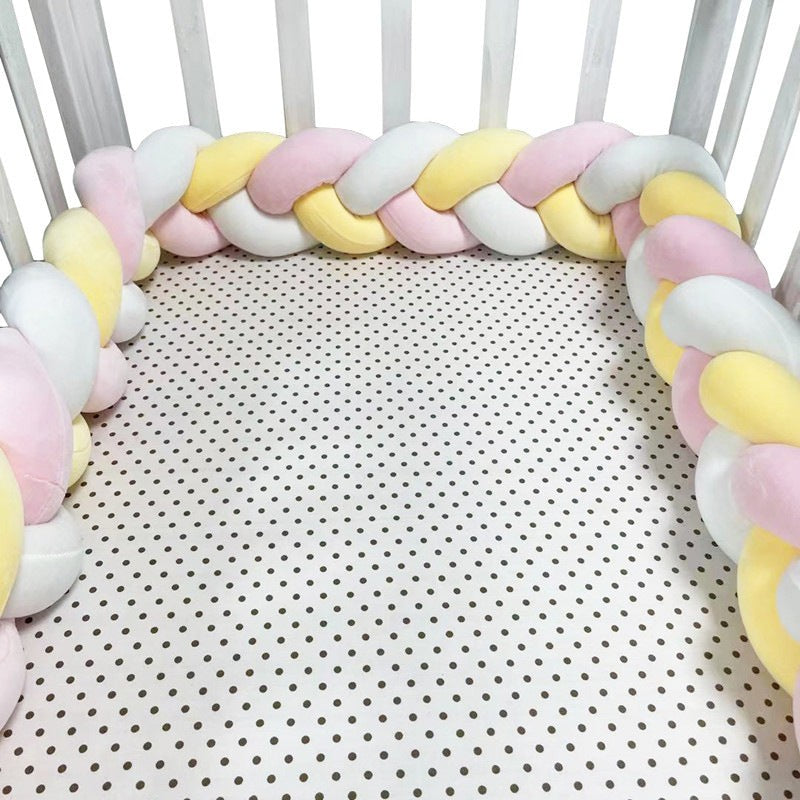 Braided Crib Bumper - Handwoven Padded Rail Liner
