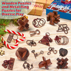 Brain Teaser Advent Calendar Set - 24-Day Christmas Countdown Puzzle