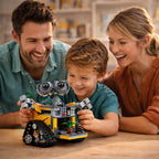 Building Block Robot Toy Set - Poseable Robot Figure with Tread Wheels
