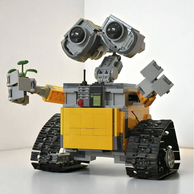 Building Block Robot Toy Set - Poseable Robot Figure with Tread Wheels