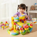 Building Block Train Track Set - Modular Cube Shaped Track with Train