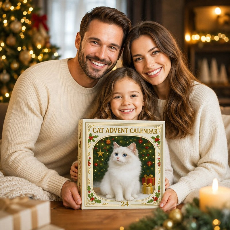 Cat Advent Calendar 2026 - 24 Door Countdown with Cat Ornaments