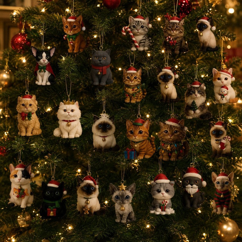 Cat Advent Calendar 2026 - 24 Door Countdown with Cat Ornaments