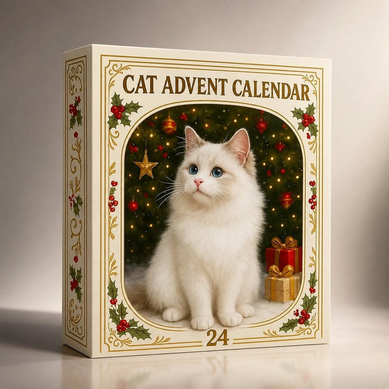 Cat Advent Calendar 2026 - 24 Door Countdown with Cat Ornaments
