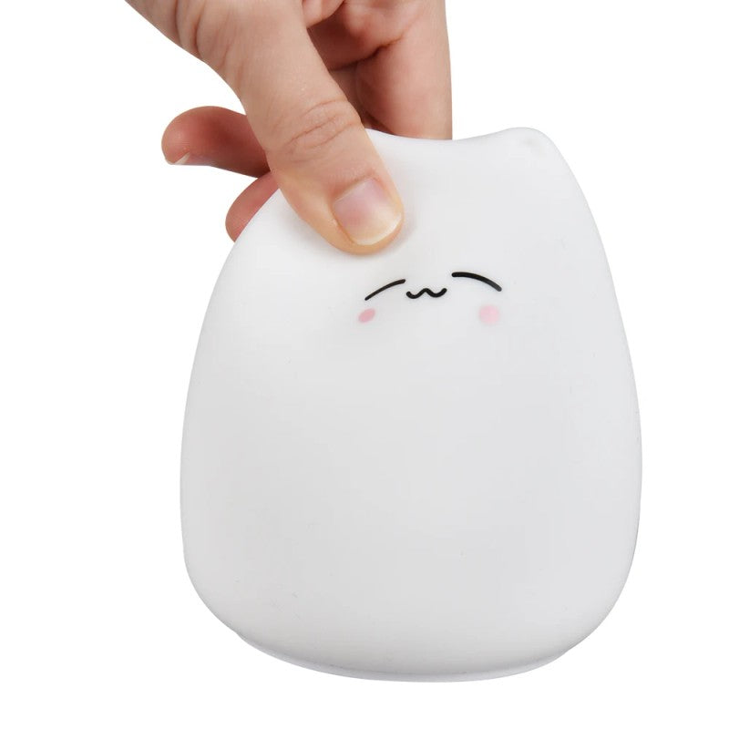 Cat-Shaped LED Night Light - Color-Changing Touch Control